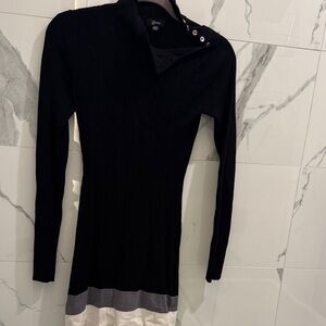 Guess Black and Gray Long Sleeve Dress
